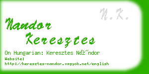 nandor keresztes business card